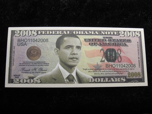Barack obama novelty currency - obama,