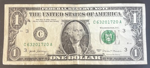 One dollar bill - one, /