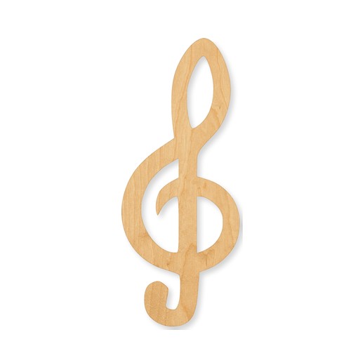 Unfinished music note wood - note,