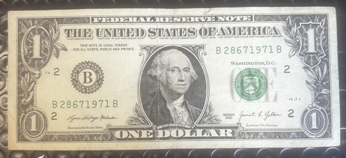 One dollar bill - one, /